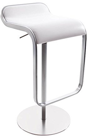 Lem 66-79 Hocker/Barhocker weiá/Leder/Sitzfl„Che gepolstert