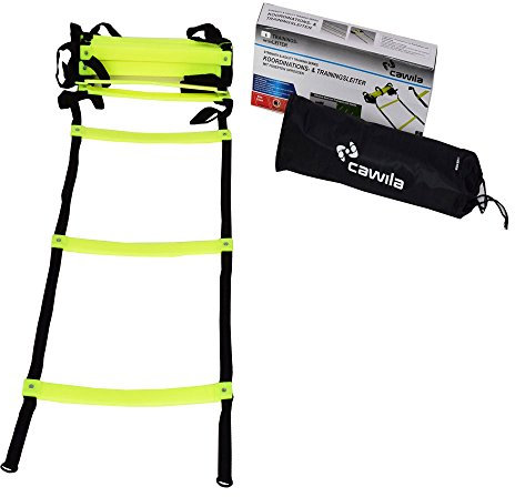 Cawila Koordinationsleiter mit fixierten Sprossen inkl. Tasche, Trainingsleiter für Agility Training