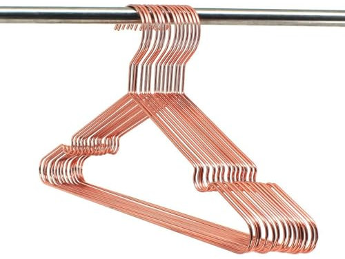Koobay A17 Adult Rose Copper Gold Shiny Metal Wire Top Clothes Hangers for Shirts Coat Storage & Display (30)