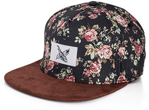Blackskies Snapback Cap mit Stick oder Floralen Muster Unisex Baseball Mütze, Black Beauty Vol. III, Einheitsgröße