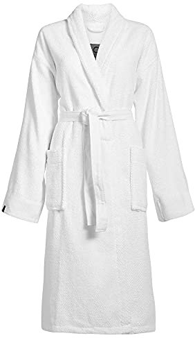 ESSENZA Bademantel Connect Organic Uni Weiß, S, 100% Baumwollfrottier, Uni