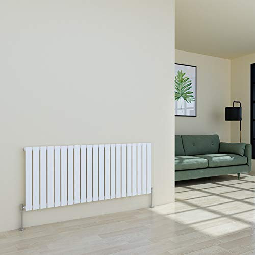 Warmehaus Horizontal Designer Radiator Flat Panel Modern Heating Single White Radiator 600 x 1430mm