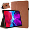 doupi Deluxe Protección Funda para iPad Pro 12,9 Pulgadas 2020, 2021, Smart Sleep/Wake Up función 360 Grados giratoria del Caso del Soporte Bolsa, Marrón