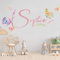 tjapalo® vr37 Tür Aufkleber Wunschname Mädchen Wandtattoo Namen Kindernamen Wandtattoo Kinderzimmer Mädchen Aquarell Wandsticker Mädchenzimmer Name mit Schmetterlingen, Größe: B80xH36cm
