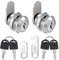 Litensh 2 Stück 16mm Briefkastenschloss Set, Cam Lock Briefkastenschloß Zylinderschloss Nockenschloss, Schrankschloss Möbelschloss Schubladeschloss Spindtürschloss mit Schlüssel gleich