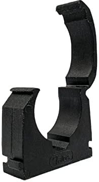 Talon - 28mm Single Hinged Pipe Clip x 20 - Black - 360° Fixing for Pipework - Temperatures Up to 85°C (185°F) - Safe for Use On Plumbing, Gas and Air Conditioning Pipe - UV Stabilized