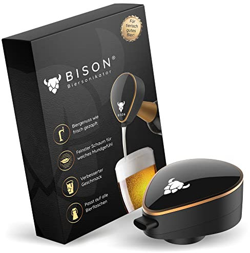 BISON Biersonikator | Ultraschall Flaschenaufsatz für Bier wie frisch gezapft | Geschenke für Männer
