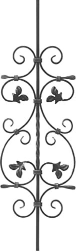 MetallWeb® Schmiedeeisen-Zierstab, Barock-Design, Vierkantstahl, glatt, □12 x 12 mm, 280 x 950 mm