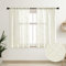 Küchenvorhänge mit Stangendurchzug, 122 cm lang, Café-Stil, aus künstlichem Leinen, halbtransparent, für Schlafzimmer, kleines Bad, schmale Fenster, Farmhouse-Deko, 2er-Set, Elfenbein/Cremefarben