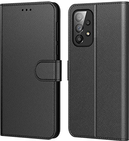 Tenphone Coque pour Samsung Galaxy A53 5G, Coque Samsung A53 5G, Etui Protection Housse Premium en Cuir PU,Pochette Flip Case Compatible avec Samsung Galaxy A53 5G (Book Noir)