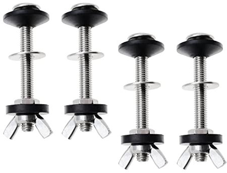 Be In Your Mind 4pcs Boulons et Rondelles de Réservoir de Toilette Boulons de Toilette Accessoires d'outil de Joint en Acier Inoxydable pour Toilette Divisée
