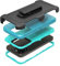 Niubity Robuste Handyhülle für Apple iPhone 14 Pro Max, mit Gürtelclip-Holster und Ständer, strapazierfähig, stoßfest, Schutzhülle für iPhone 14 Pro Max 6,7 Zoll (17 cm) Handy (Blaugrün + Hellblau)