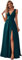 Ever-Pretty Robe pour Mariage Invité Longue Fendue Femme Col V Mousseline de Soie sans Manche A Line Chic Bleu Sarcelle 52