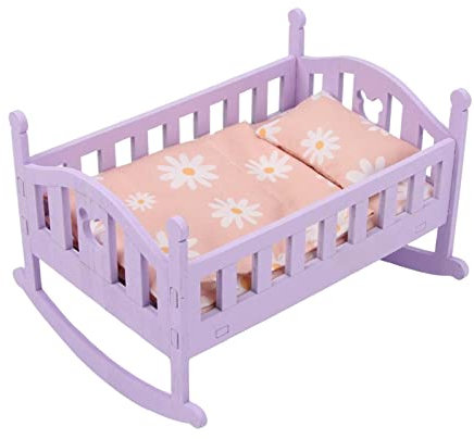 Colcolo 16 cm Mode Puppenbett Möbel Set mit Steppdecke, Kissen Und Schlafzimmer Zubehör für 1:12 Puppenmöbel Spielzeug