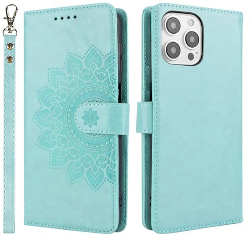 ELTEKER for iPhone 14 Pro Wallet Phone Case with Card Holder Kickstand, Premium PU Leather Magnetic Closure Flip Cover Wallet Case for iPhone 14 Pro (6.1 Inch)- Green