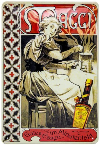 Geprägtes Geprägtes Retro Blechschild, Küchen Deko Schild passend für Maggi Fans, Liebhaber und Genießer 20 x 30 cm (Gutes Essen)