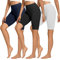 Libella 3er Pack Radlerhose Damen Kurze Leggings Baumwolle High Waist Shorts Blickdicht Sommer Sportshorts Schwarz Weiß Marineblau 4165 M
