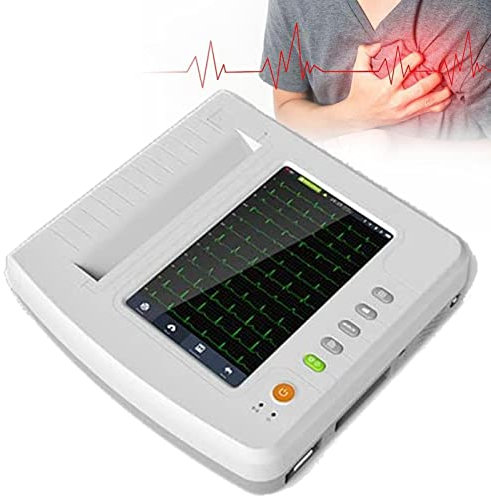 ALSUP ECG monitor,Portable Digital 12 Channel Electrocardiograph ECG Device with USB ECG1218G leads