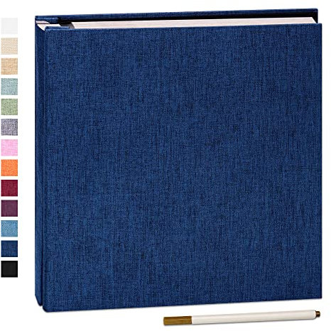 Yopih Album Foto Autoadesivo 60 Pagine Album Fotografico Fai Da Te Fotos 10X15 Memories Album Portafoto Copertina in Lino Regali Nozze Natale Valentino Regalo di Anniversario Compleanno Bambini