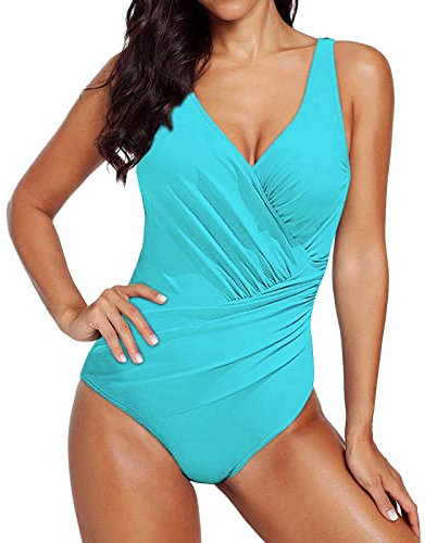 NOAGENJT Costume Intero Donna Costumi da Bagno Sexy Costumi Interi Donna Curvy Costume Donna Intero Bikini Triangolo Costumi Interi con Coppe Seno Bikini Vita Alta XXL 6.99, Blu-d