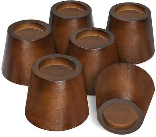 Sopicoz Möbelerhöhungen aus Holz, 5,1 cm, konische Betterhöhung, Set mit 6 Stück, robuste Holz-Bett-Erhöhungen für Tisch, Sofa, Couch, Schreibtisch, Kommode