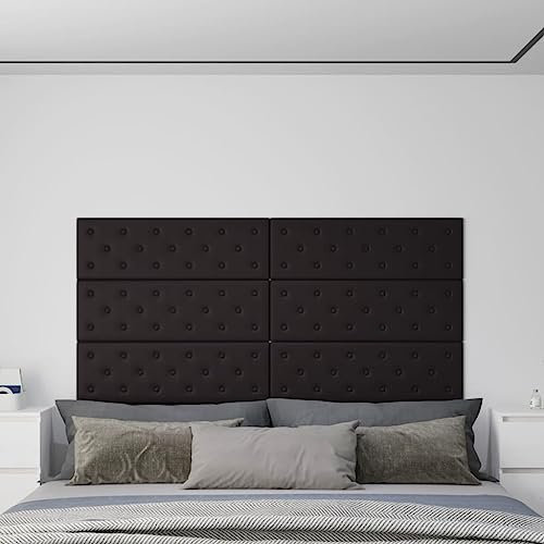 SKM Panneaux muraux 12 pcs Noir 90x30 cm Similicuir 3,24 m², Weight:13.15 kg,344002