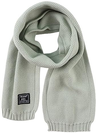 Pesaat Winter Schal Baby Kinder Strickschal 100% Baumwolle Warmes Langer Halstuch Mädchen Jungen Weicher Schön Schals (Wasser Grün)
