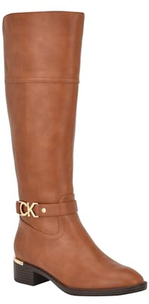 Calvin Klein Daphny - Stivali alti al ginocchio da donna, Naturale Scuro 120, 35.5 EU