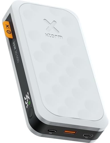 Powerbank Xtorm Fuel 5 Series 35W, 20 000mAh, 2X USB-C PD / 1x USB-A, Adapté aux Voyages en Avion, Compatible avec Samsung ou Android et iPhone ou Apple, Dusk White