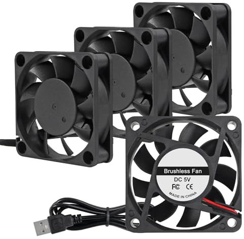 4er-Pack 6015 60 mm x 15 mm USB-Lüfter, bürstenloser 5-V-Gleichstrom-Lüfter mit Lüftergitter 60 mm für PC-Computergehäuse, Kühler, Raspberry Pi, Kühlerbelüftung