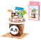 Glimetal Kreativ Panda Teetasse Bausteine 380 Teile Klemmbausteine Modular Bär Baukasten Adventskalender 2024 für Kinder Erwachsene
