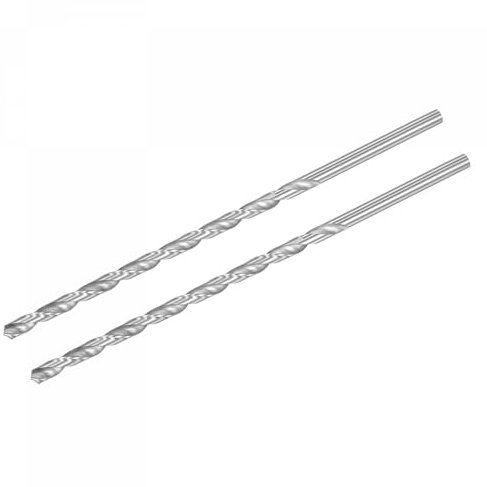 TA-VIGOR 2Pcs 7mm Extra Long Twist Drill Bits, 250mm Length High-Speed Steel HSS Straight Shank Spiral Drill Bits for Wood Metal Aluminum Plastic