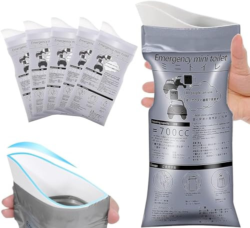 2XK-NOV Einweg-Urinbeutel für Unterwegs, Mobile Notfalltoilette im Auto, 700 ml Gel-Urinbeutel für Camping Toiletten, Reisen, Stau, Erbrochene Beutel, Reisetoilette (2 Stück)