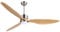 Ovlaim 165 CM di legno solido 3 elica a pale con ventilatore intelligente per soffitti leggero e remoto, 6 motore a corrente continua silenziosa velocità per salotto, camera da letto