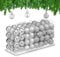 Relaxdays Weihnachtskugeln im 96er Set, glitzernde, matte & glänzende Baumkugeln, Weihnachtsbaumdeko, Kunststoff, silber