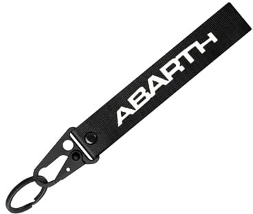 WxsFLY Schlüsselanhänger Schlüsselband Auto Schlüsselkreis Kompatibel mit für Abarth FIAT Ducato 500 500L 124 Spider Verbundfaser Schlüsselring Zubehör,150×25mm-B