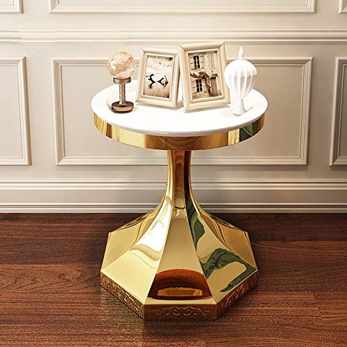 MEILISHAOMEI Runder Couchtisch für das Wohnzimmer,modern,modisch,für Wohnzimmer,Sofa,Beistelltisch,Telefontisch,Schlafzimmer,Nachttisch,Ecktisch,5055 cm(Farbe: Weiß)