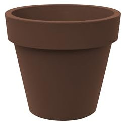 Tera - Maceta Grande de Resina estándar One, para Exterior e Interior, técnica rotacional, macetas para Plantas y árboles, Resistente a los Rayos UV, Resistente a Las heladas, Color Bronce, 60 cm