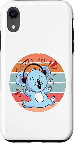 Custodia per iPhone XR Cuffie musicali Koala allegro gioioso simpatico animale