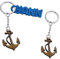 Porte-Clés Original, Ancre, Avec ou Sans Prénom, Marin, Voilier, Pêche, Voyage, Bateau, Mer, Personnalisable, Bijou de Sac, Porte Clef pour Homme et Femme (Style 1 sans Prénom)