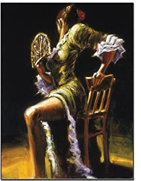 YURUOXIMAO Leinwand Wandkunst Malerei Senza Cornice Fabian Perez Flamenco Poster Soggiorno Camera da letto Pittura Opera d'arte 60 * 80cm