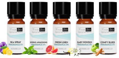 Freshskin Beauty LTD | Fragrance Oil Set - Fresh (5 x 10ml) - Candles, Bath Bombs, Soap Making, Reed Diffusers & Wax Melts - Cosmetic Grade - Vegan Friendly