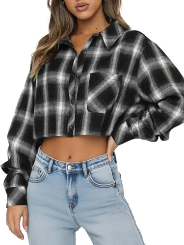 Dressmine Black Shirt Womens Classic Western Clothing Lapel Button Down Jacket Ladies Shacket with Pocket Size 12