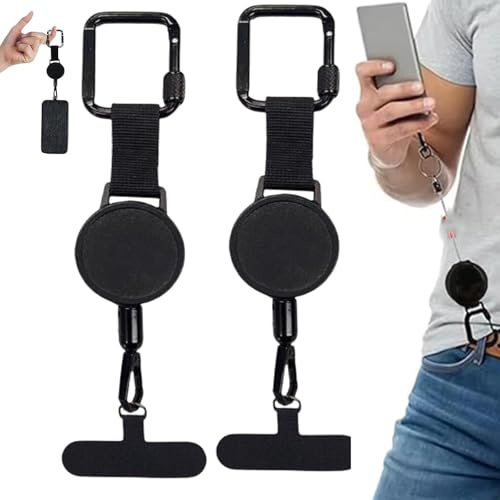 Generisch 2 Stück Handysicherung Outdoor Ausziehbar, Handy Diebstahlschutz Band, Handy Sicherung For Wandern für Skifahren, Radfahren, Klettern,Angeln