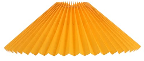 Garneck Moderner Stofflampenschirm mit Plissee Design 32x20x12cm Gelb aus Leicht Pflegbarem Stoff Blendung für Tischlampen im Wohnzimmer und Schlafzimmer