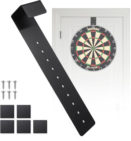 Dartscheibe Ständer für Türen, ohne Bohren, für die meisten Dartscheibe geeignet, platzsparend (Schwarz)
