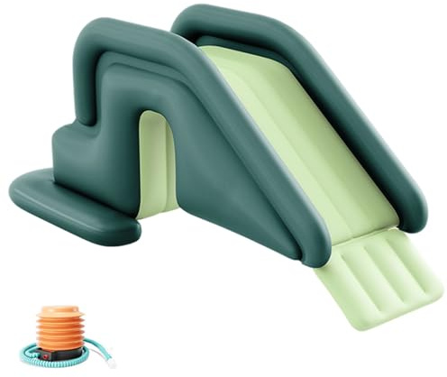 Toboggan de Piscine Gonflable en PVC, 78.7x31.5x33.5 Pouces, avec Pompe à Air, pour Jardin intérieur et extérieur, Vert