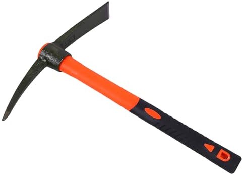 Garden Pick Mattock, Fiberglass Handle, for Soil Breaking Planting Camping Landscaping Home Excavation Trail Maintenance Camping Digging Tool