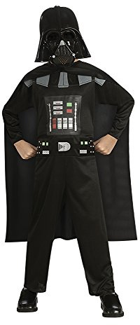 Star Wars Rubies Darth Vader Opp Günstiges Kostüm für Jungen oder Mädchen, Jumpsuit, bedruckt, Schwarz, Umhang und Maske, offizielles Halloween, Weihnachten, Karneval und Geburtstag