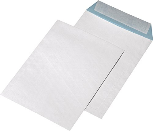 MAILmedia® Versandtasche, ohne Fenster, haftklebend, B4, 250 x 353 mm, 140 g/m², fadenverstärkt, weiß/blau (250 Stück), Sie erhalten 1 Packung á 250 Stück